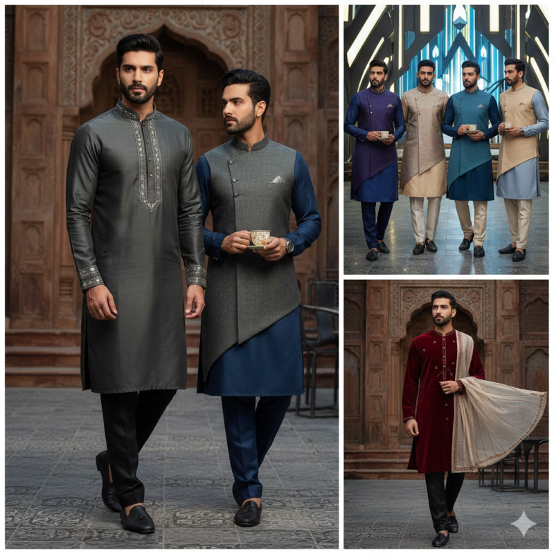 Man wearing a modern oversized blazer and relaxed trousers, showcasing 2026 fashion trends